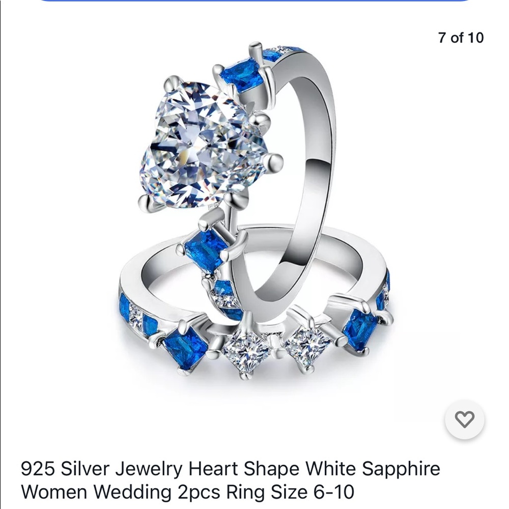 925 stamped created Sapphire ring